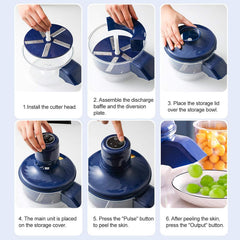 Electric Peeler - Rechargeable Automatic Fruit & Vegetable Peeler Machine, Electric Garlic Peeler for Grapes, Cherry Tomatoes, Potatoes & More | Portable Fast Kitchen