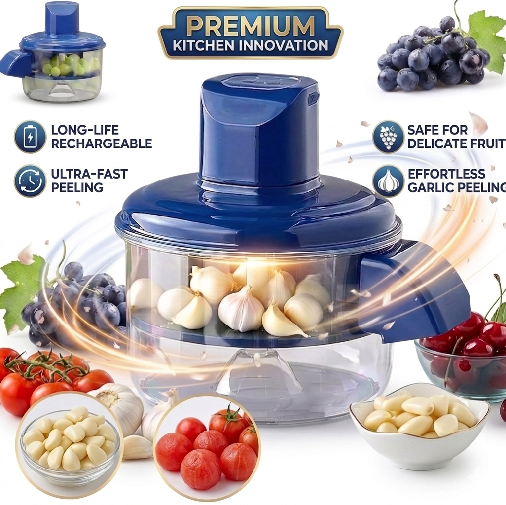 Electric Peeler - Rechargeable Automatic Fruit & Vegetable Peeler Machine, Electric Garlic Peeler for Grapes, Cherry Tomatoes, Potatoes & More | Portable Fast Kitchen